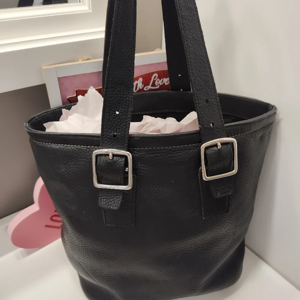 🖤Rare Vintage 90's Coach Hamilton Milbrook Pebbled Leather Shoulder Tote #9600 - Picture 6 of 16